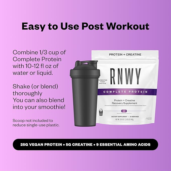 Complete Protein 25g Yeast Protein + 5g Creatine Monohydrate Vegan Dairy-Free Informed Sport Certified Post-Workout Recovery for Endurance Athletes Chocolate 21 Servings
