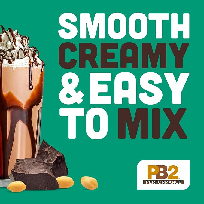 PB2 Performance Peanut Plant Based Vegan Protein Powder | 20g Complete Protein No Added Sugar Prebiotic Fiber | Dairy Free Certified Vegan Non-GMO and Gluten Free [Peanut with Dutch Cocoa 2lb]
