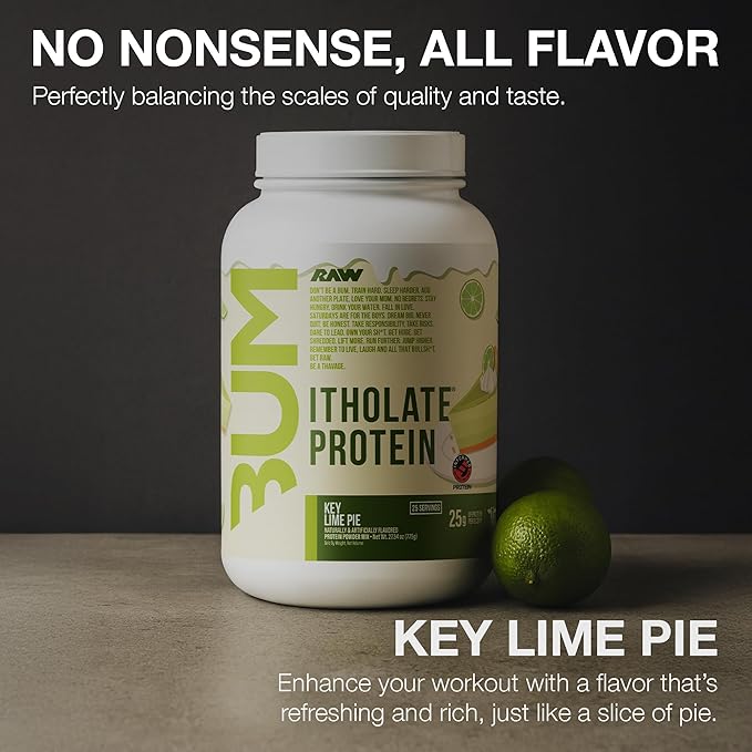 RAW Whey Isolate Protein Powder Key Lime (CBUM Itholate Protein) - 100% Grass-Fed Sports Nutrition for Muscle Growth &amp Recovery - Low-Fat Low Carb Naturally Flavored - 25 Servings