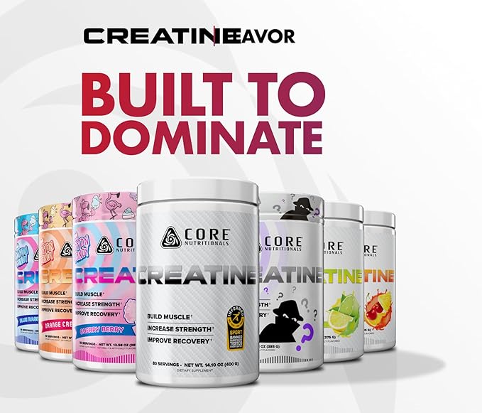 Core Nutritionals Creatine Monohydrate | Increase Strength Build Muscle Improve Recovery | 5g Creatine | 80 Servings (Unflavored)