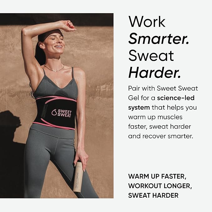 Sports Research Training Performance Pack - Creatine Monohydrate and Sweet Sweat Waist Trimmer (Black/Pink Large)