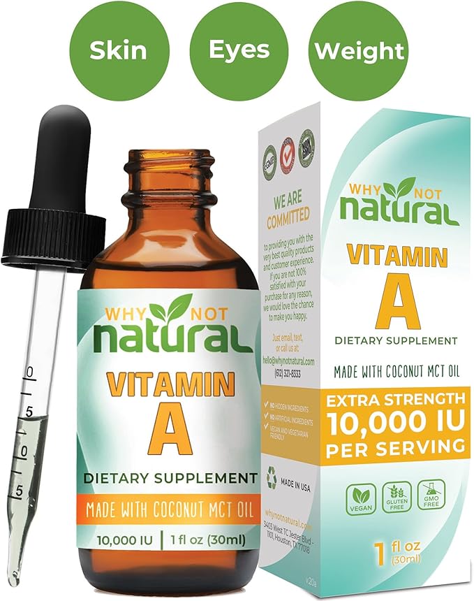 Why Not Natural Organic Vitamin B12 Drops and Liquid Vitamin A