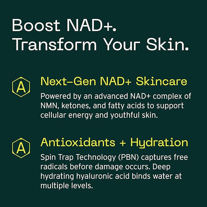Aramore NAD+ Cell Energizing Skin Care Treatment with Proprietary NAD+ Precursor Complex Clinically Proven to Target 12 Signs of Aging - 15ml