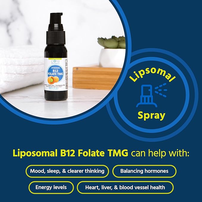 Core Med Science Supplement Bundle - Liposomal Glutathione &amp Liposomal B12 Folate TMG Liquid Spray