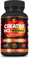 Creatine HCL with Shilajit - Workout Supplement for Men &amp Women Muscle Builder Endurance Strength Superior to Monohydrate: Instantized for Max Absorption No Load No Bloat - 120 Vegan Caps