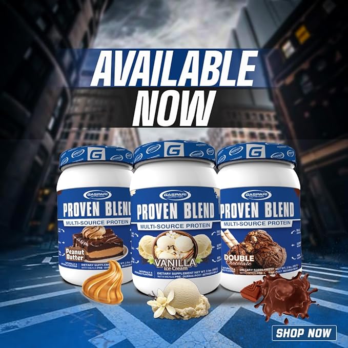 Gaspari Nutrition Proven Blend Multi Source Protein Powder Beef Protein Isolate Whey Concentrate and Whey Isolate Builds Lean Muscle 24g of Protein (28 Servings Vanilla Ice Cream)