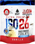 ISO26 Grass Fed Whey Protein Isolate with no Artificial sweeteners. Naturally Sweetened with Monk Fruit 1.6 Pounds 24 Servings Milk Chocolate (Iso 26 Pouch Vanilla)