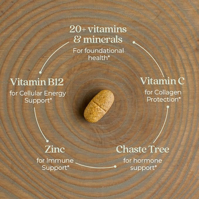 New Chapter Women’s Multivitamin 40+ extra B6 &amp B12 Biotin for Hair Growth D3 Vit C Zinc for Immune &amp Stress Support Gentle on an Empty Stomach One Daily Non-GMO Gluten-Free 48 Table