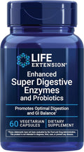 Life Extension Enhanced Super Digestive Enzymes and Probiotics – B. coagulans Probiotic 10 Digestive Enzymes – Supports Digestion Comfort &amp GI Balance – Non-GMO Vegetarian – 60 Capsules