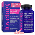 Lovebug Yeast and Vaginal Probiotics for Women pH Balance &amp Urinary Tract 50 Billion CFU UTI BV Odor Support with Lactobacillus Bifidobacterium Digestive &amp Vaginal Health Supplement 60 C