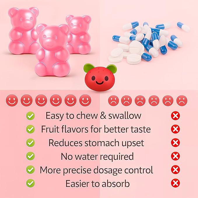 Magnesium Glycinate Gummies 2 Bottles Sugar-Free for Adults &amp Kids Magnesium Gummy for Relaxation Stress &amp Muscle Relief Supports Bone &amp Nerve Health Vegan Pectin-Based Strawberry F