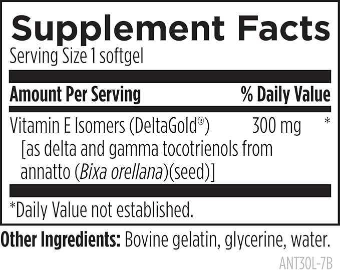 Designs for Health Annatto-E 300mg Tocotrienols Vitamin E - Delta + Gamma Tocotrienols to Support Heart Health Eye Health Healthy Aging - DeltaGold Antioxidants Supplement (60 Vitamin E Softgels)