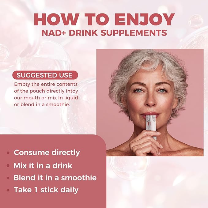 NAD+Liquid Supplement 1000mg with Resveratrol Pure Liquid Packets Vitamin B Complex Gummies for Adult