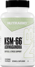 NutraBio Ashwagandha KSM-66 | Ashwaganda Herbal Supplement for Stress Mood &amp Performance | 600 MG of Clinically Studied KSM66 90 Capsules