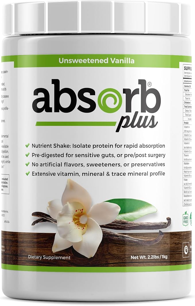 Isolate Protein - Diet Supplement for Improved Gut Health Extra Nutritional Support Non-GMO Gluten-Free Lactose-Free Casein-Free (2.2 Lbs Unsweetened Vanilla)