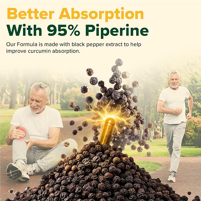VAHDAM Turmeric Curcumin Supplement 2000mg (500mg Curcuminoids) with Boswellia &amp Piperine for Fast Absorption | Supports Joint Health and Mobility | 90 Capsules