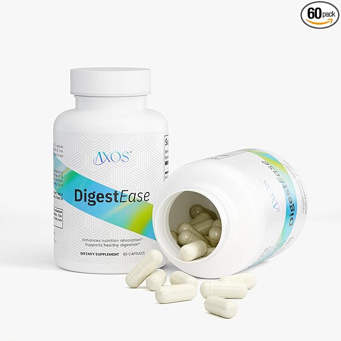 DigestEase Digestive Enzyme Supplement – Supports Digestion &amp Nutrient Absorption – Helps Break Down Proteins Fats &amp Carbs – Gut Health Support – 60 Capsules