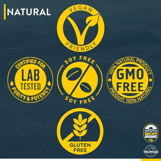 TruWild Vegan Turmeric Curcumin Drink Mix Powder with Organic Curcuminoids Black Pepper Ginger to Support Wellness and Joint Health All Natural Made in USA 20 Servings