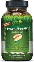 Irwin Naturals Power to Sleep PM Melatonin-Free – Natural Sleep Support with Ashwagandha Magnesium GABA &amp L-Theanine – Promotes Calm Mind Restful Sleep &amp Well-Being – 50 Soft-Gels
