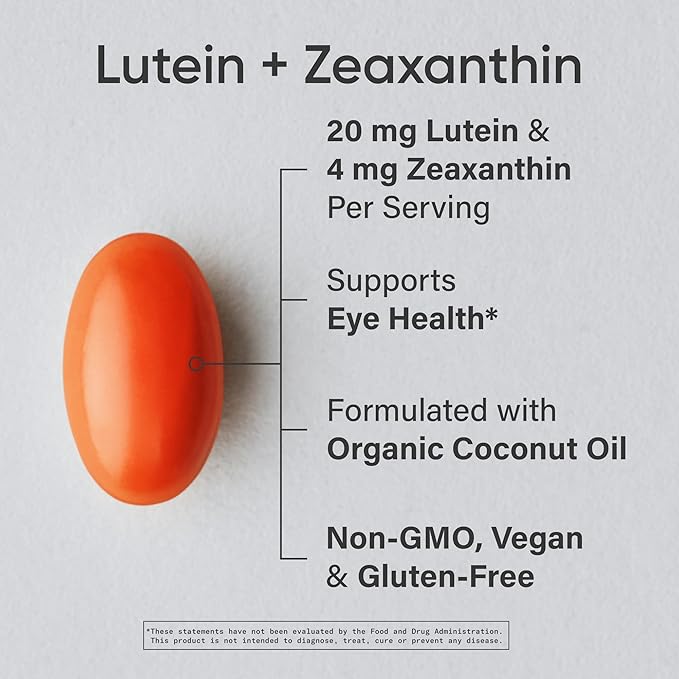 Sports Research Biotin (B7) 10000mcg + Lutein + Zeaxanthin (20mg) + Astaxanthin Supplement from Algae (6mg) - All Vegan | 120 Softgels Each | All Made with Coconut Oil for Better Absorption