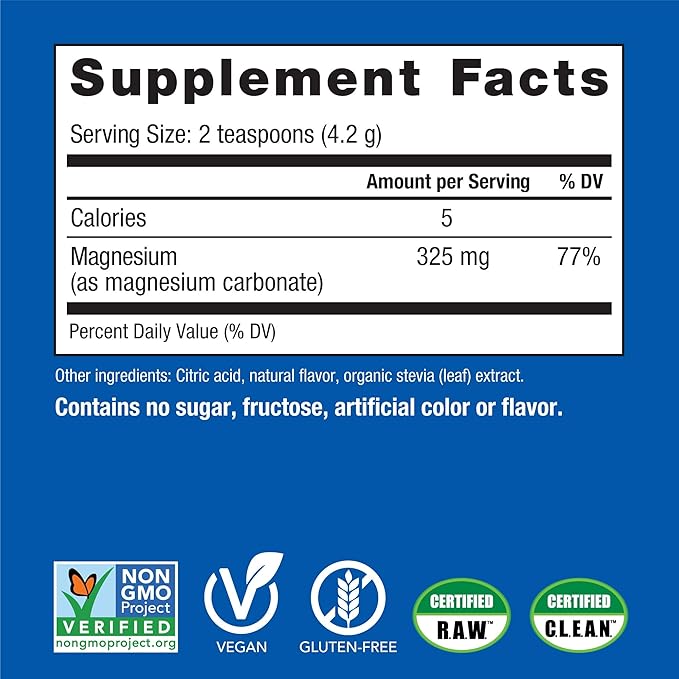 Natural Vitality Calm Magnesium Supplement Anti-Stress Drink Mix Powder Gluten Free Vegan &amp Non-GMO Cherry 8 oz
