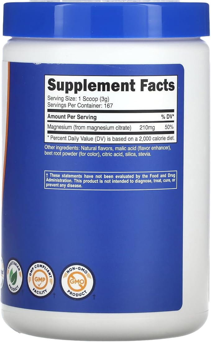 Nutricost Magnesium Citrate Powder (Fruit Punch 500 Gram)
