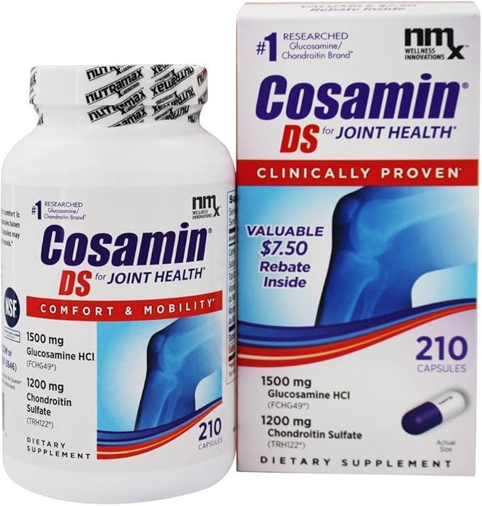 Nutramax Laboratories Cosamin® DS Joint Health Supplement with Glucosamine &amp Chondroitin for Adult Men &amp Women Joint Supplement 210 Capsules