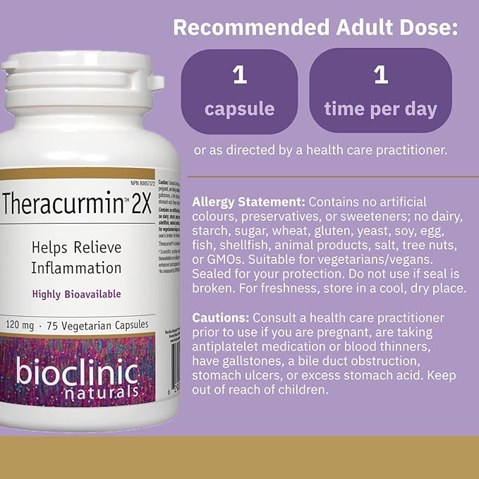 Bioclinic Naturals - Theracurmin 2X 120mg 75 V-Caps