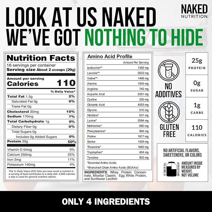 NAKED Protein Powder Blend - Egg Whey and Casein Protein Blend