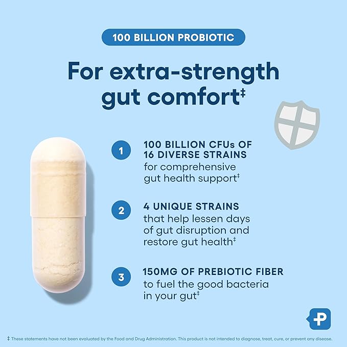 Physician's Choice 100 Billion Probiotic 30 Count + Easy Mix Fiber Bundle
