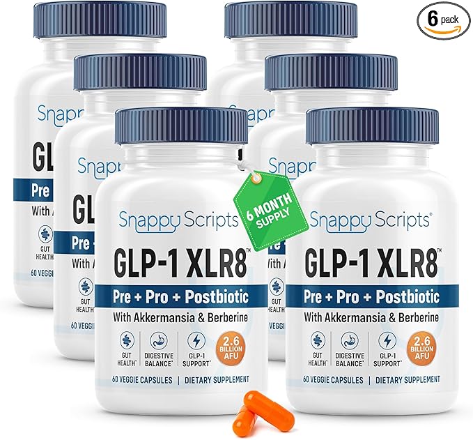 GLP-1 XLR8 Supplement for Weight Loss Digestion Constipation Bloating Relief with Akkermansia 2.6 Billion AFU Live Prebiotic Probiotic Postbiotic Gut Health + Berberine for Women Men 360 Capsules