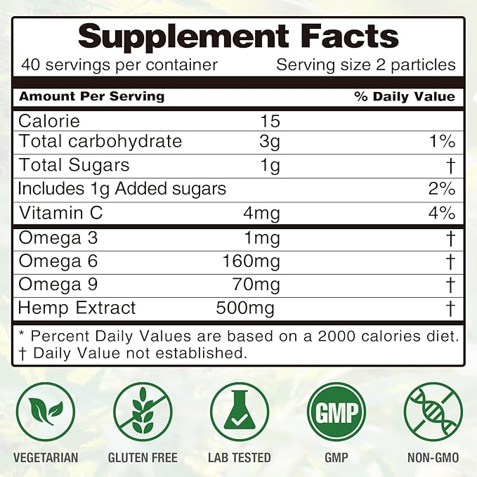 Hemp Gummies for Sleep Pain Relax Calm - High Potency Hemp Oil Infused Gummy Bears -Fruity Flavors - 100% Natural Omega Hemp Edibles (2 Pack)