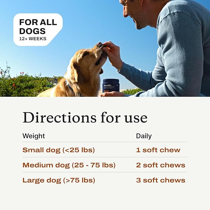 PetLab Co. Allergy &amp Immune Probiotics for Dogs Support Seasonal Allergies Gut &amp Digestive Health - Pork Flavor - 30 Soft Chews - Pack of 3