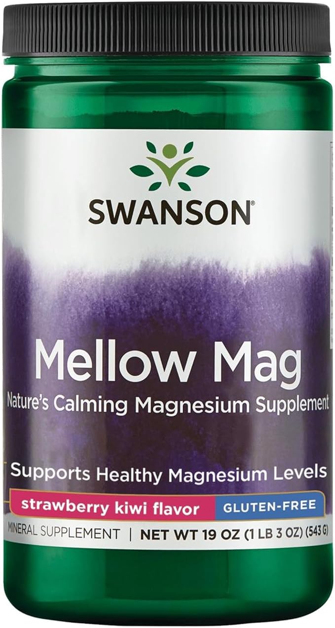 Swanson Mellow Mag - Strawberry Kiwi Flavor 330 mg 19 oz Pwdr