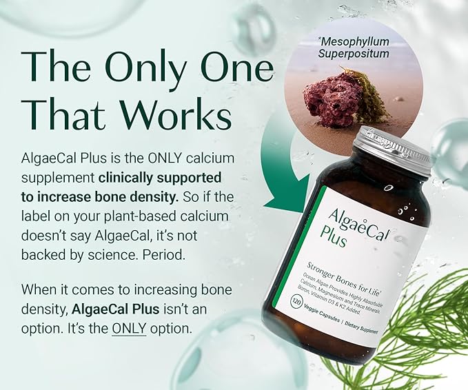 ALGAECAL Plus Bundle - Free 4-in-1 Vitamin D3 Complete &amp Red Algae Calcium with 16 Bone-Supporting Nutrients Clinically Supported to Increase Bone Density &amp Boost Immune System