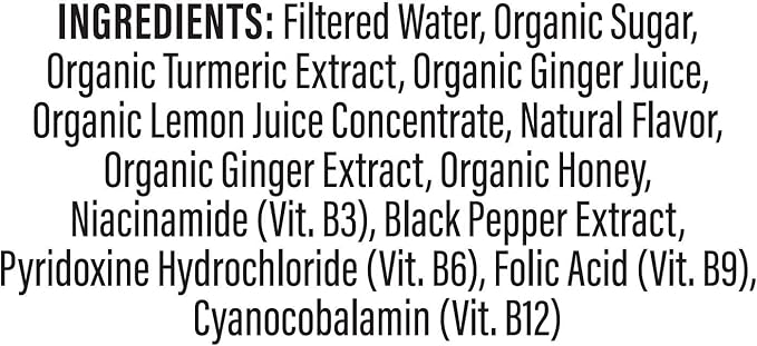 Turmeric Shots - Turmeric with Ginger Citrus &amp Honey | Non-GMO | No Preservatives or Artificial Flavors/Colors/Sweeteners | B Vitamins | Liquid Turmeric (24 Pack)
