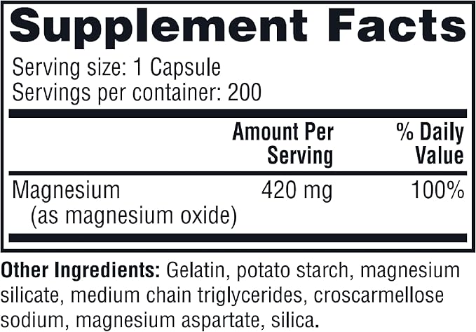 Twinlab Magnesium Caps - for Stress Relief 420 mg 200 Count 1 Pack &amp Reserveage Beauty- Resveratrol Gummies 100 mg Vegan - 1 Pack