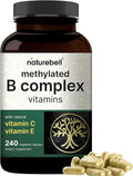 NatureBell Methylated B Complex Vitamins - 240 Vegetarian Capsules - High Bioavailability 12-in-1 Formula - for Immune Health &amp Energy Support* - Non-GMO &amp Gluten-Free