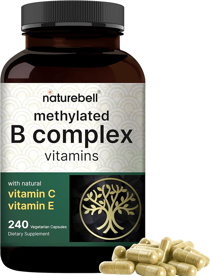NatureBell Methylated B Complex Vitamins - 240 Vegetarian Capsules - High Bioavailability 12-in-1 Formula - for Immune Health &amp Energy Support* - Non-GMO &amp Gluten-Free
