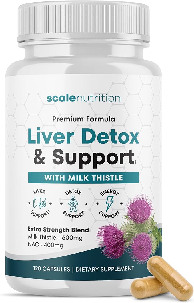 Liver Support Supplement 1960mg – Milk Thistle NAC Artichoke Turmeric &amp Alpha Lipoic Acid – Liver Detox &amp Cleanse Formula – Energy &amp Liver Function Support – 120 Capsules