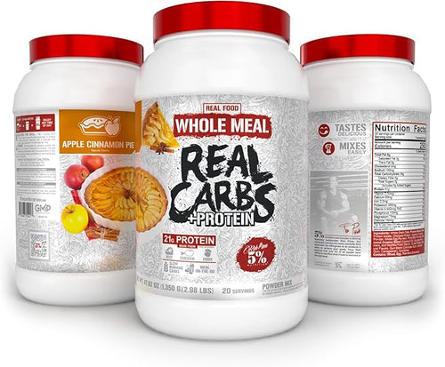 5% Nutrition Rich Piana Real Carbs + Protein | Clean Mass Gainer Meal Replacement Protein Powder | Carbohydrate for Pre Workout/Post-Workout Recovery Meal | 2.9 lb 20 Servings (Apple Cinnamon Pie)