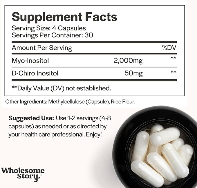 Spearmint + Myo &amp D Chiro Inositol | Organic Spearmint Capsules &amp Myo &amp D-Chiro Inositol Bundle Supplement | Hormonal Balance &amp Healthy Ovarian Function Support for Women | 30 Day Supp