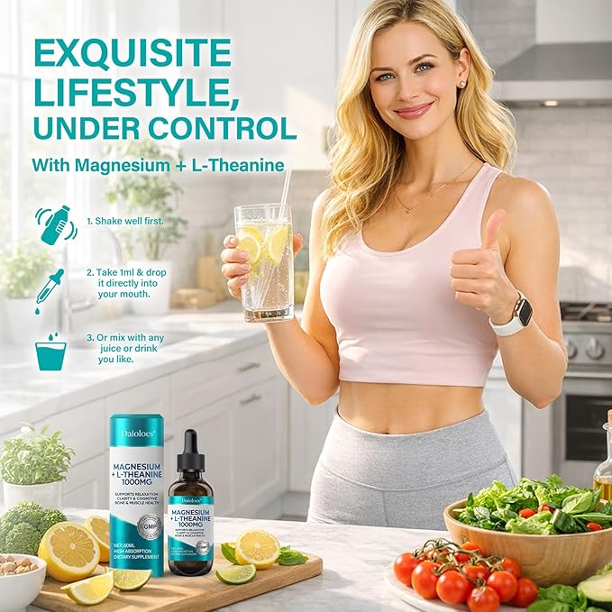 Magnesium L-Threonate Liquid Drops Triple Calm Magnesium Threonate w. Apigenin Theanine Lemon Balm for Relaxation Sleep High Absorption for Brain Health &amp Cognitive Support 2.0 Fl Oz