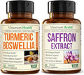 Boswellia Turmeric Curcumin Supplement + Pure Saffron Supplements for Women &amp Men Bundle – Supports Joint Health Mood &amp Calm Eye Health – with Ginger Root Organic Turmeric Powder Saffron E