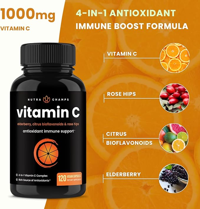 NutraChamps Biotin Gummies (2 Pack) and Vitamin C Capsules (2 Pack) 4 Pack Bundle