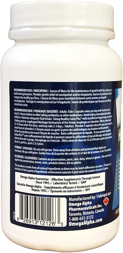 Omega Alpha Healthy Colon Plus 180 Capsules