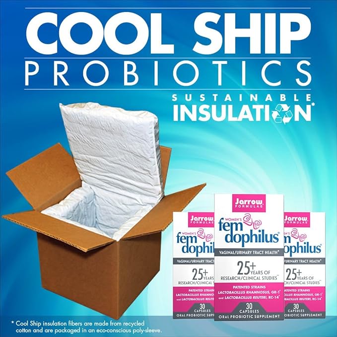 Jarrow Formulas Fem-Dophilus - 5 Billion CFU Per Serving - Women's Probiotic Supplement - Urinary Tract &amp Vaginal Health - Up to 30 Servings (Veggie Caps)