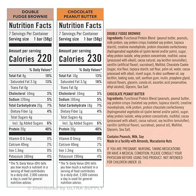 Jimmy Creatine Functional Protein Bar 14 ct Bars 5 g Creatine 20 g Protein Variety Pack