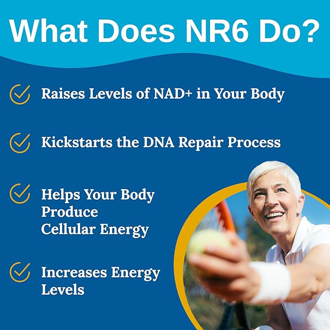 Xtendlife NR6 NAD+ Supplement for Anti-Aging Cell Regeneration Focus and Energy - with Resveratrol and Nicotinamide Riboside - 30 Day Supply