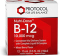 PROTOCOL FOR LIFE BALANCE Nutri-Dose B-12 10000mcg - Liquid Vitamin B-12 - for Energy Nerve Health &amp Metabolism Support* - with Folate &amp Biotin - Convenient Vials - High Potency B-12-12
